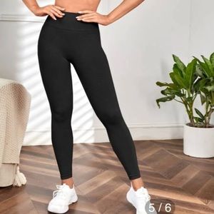 Yoga Leggings Seamless Wide Waistband Scrunch Butt Gym Leggings